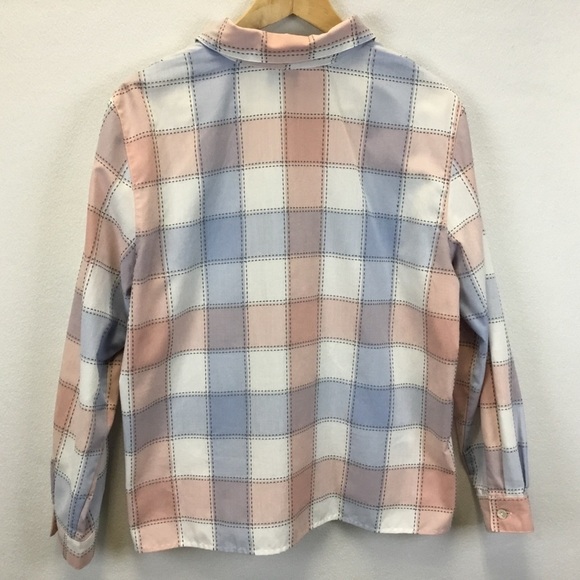 Vintage Alfred Dunner Button Down Plaid Embroidered Butterfly Shirt - Picture 2 of 12